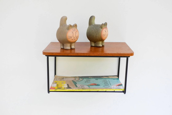 Vintage Zwevend Wandrek, Teak String Rack Jaren 60 Design – Scandinavian (photo 7 of 15)