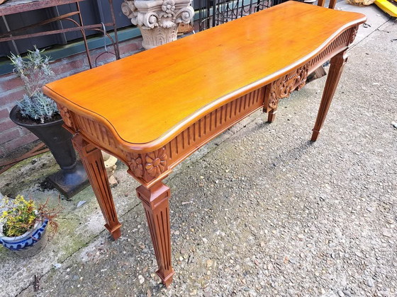 Image 1 of Classic Mahogany Sidetable, Wall Table, Console in New Condition Dim. 138x45 and 76cm High