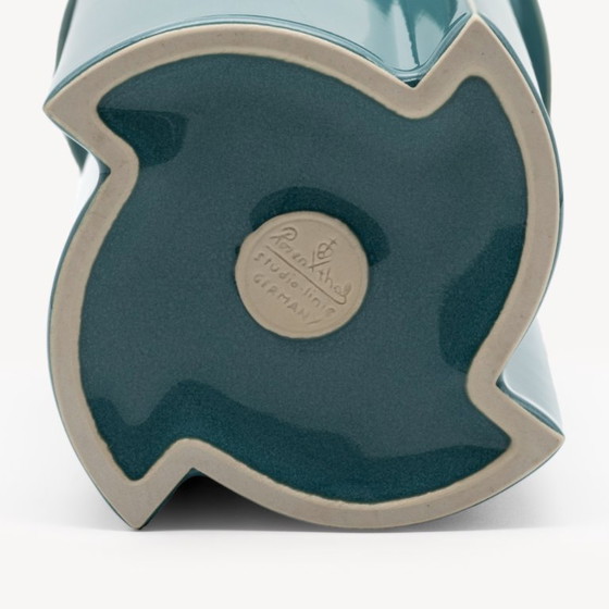 Rosenthal Windmill Turquoise Porcelain Vase Duo – Jan Van Der Vaart, 1988 (photo 9 of 10)