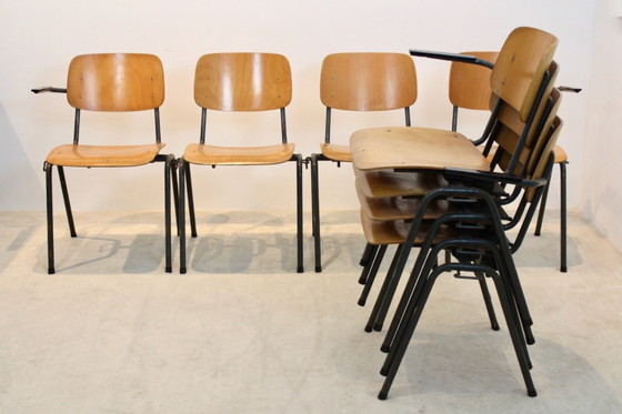 Industrial Plywood Stackable School Sofa Seat by Marko Holland, Couches, Metal, Black, Industrieel (photo 8 of 11)