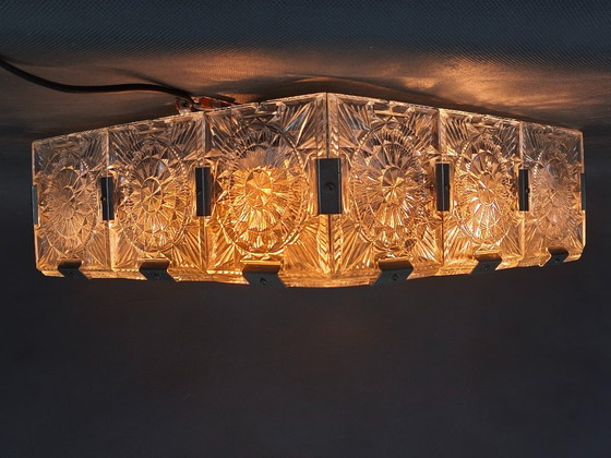 Image 1 of Lampada da soffitto a incasso in vetro ceco, Kamenický Šenov, anni '70