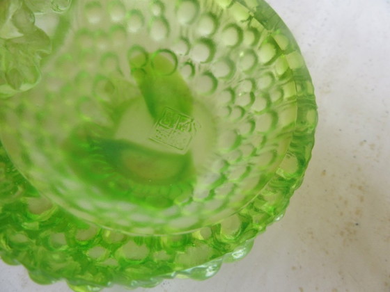 Image 1 of Liuli Gongfang Pate De Verre Small Glass Bowl Trinket Tray, vintage