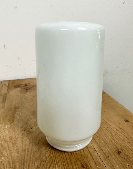 Image 1 of Vintage White Porcelain Wall Light with Milk Glass, 1970s