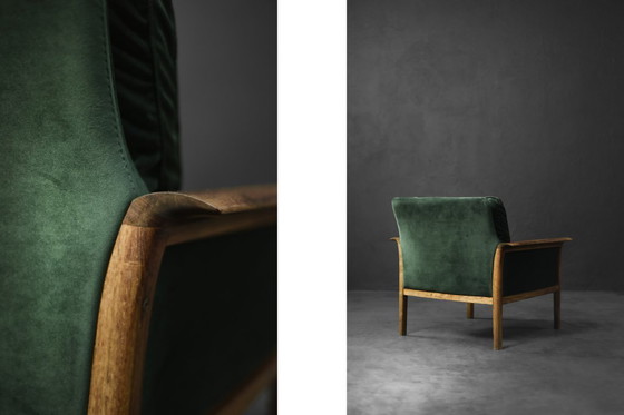 Image 1 of Canapé et Chaise Vintage en Palissandre et Velours Vert Bouteille par Knut Sæter pour Vatne Møbler, Norvège, 1960s, Set de 2