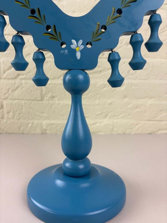 Image 1 of Candelabro da chiesa svedese, arte popolare, anni '80
