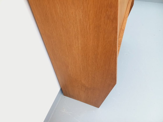 Image 1 of Meuble secrétaire bibliothèque de rangement vintage en bois de chêne des années 60