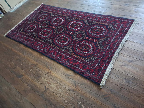 Tapis Persan Beloutch fait main 200×108cm, Coton, Laine, Multicolore (photo 14 sur 15)