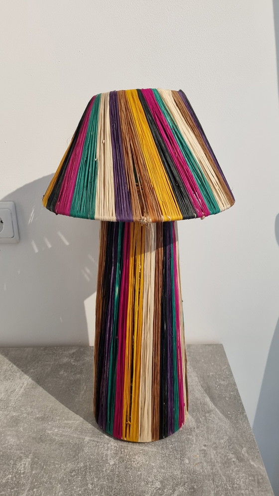Image 1 of Raffia tafellamp handgemaakt in Marokko 