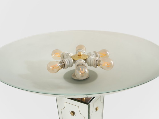 Image 1 of Lampadaire Emilio Lancia en bois peint miroir et laiton, 1940