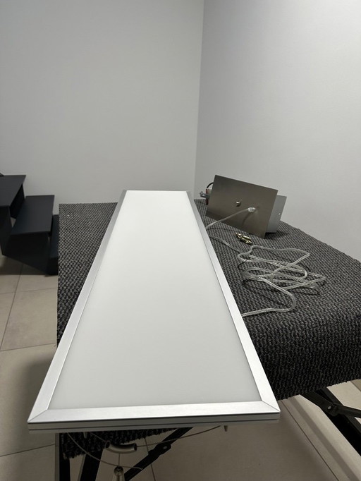 Piastra da soffitto a LED con telaio in alluminio bianco, incluso trasformatore/sospensione