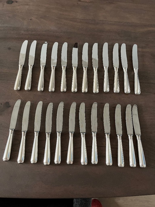 For sale: 24 heavily silver-plated knives (12/12) Van Kempen en Begeer