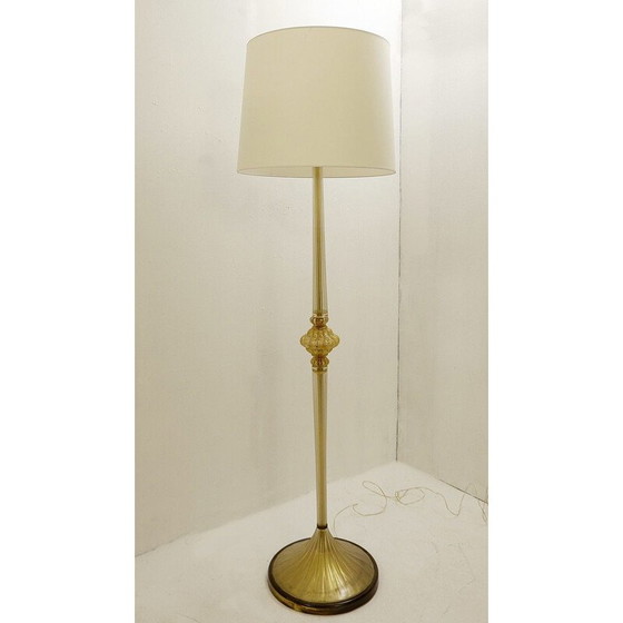 Image 1 of Vintage Murano Table Lamp Barovier & Toso 'Cordonato D'Oro' 1950s