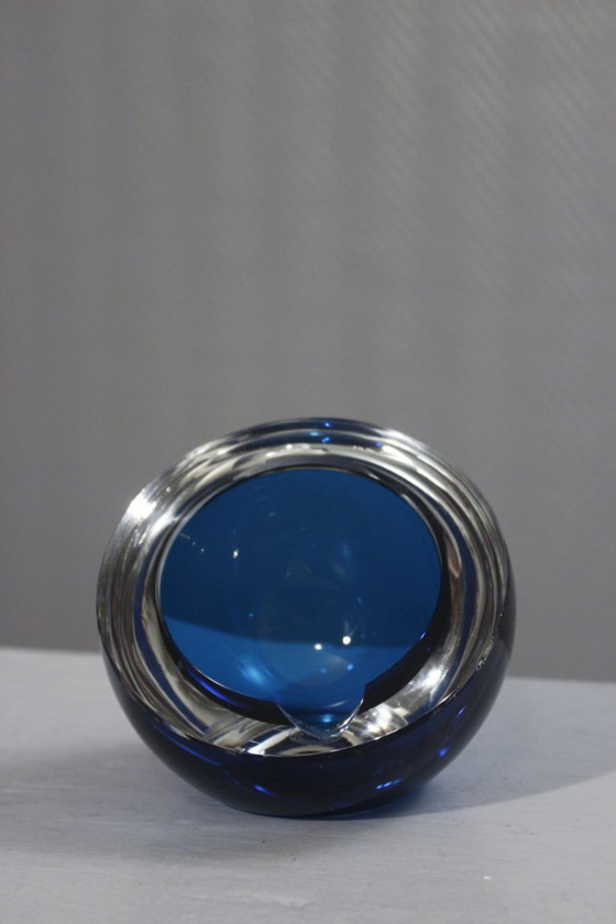 Image 1 of Sommerso Aschenbecher im Space-Age-Design, Kristallglas Saint Louis, Frankreich, 20. Jahrhundert