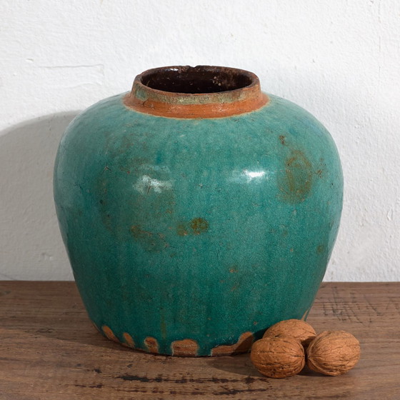 Antieke turquoise groene vaas (ca. 1820) #44 – Vazen (photo 8 of 34)
