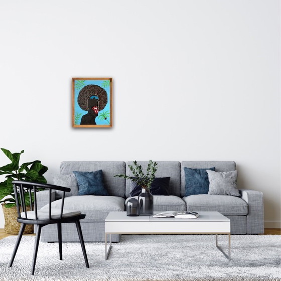 Image 1 of Acryl auf Leinwand. Größe 30 x 24 cm. Moai-Serie.