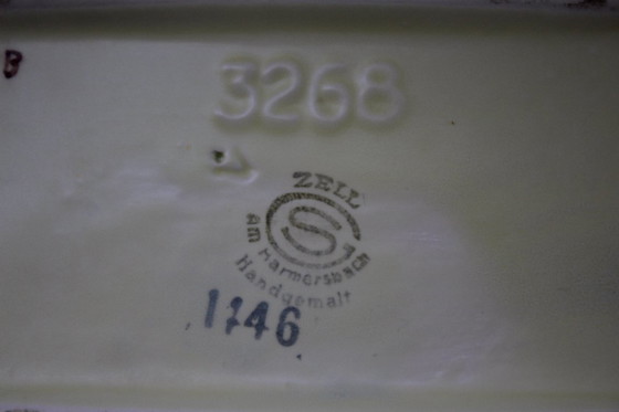 Image 1 of Caja Art Déco con tapa y un esmalte muy inusual, para bombones o galletas, década de 1930.