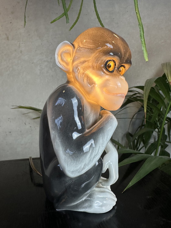 Image 1 of Art Deco monkey (lamp) in Capodimonte porcelain