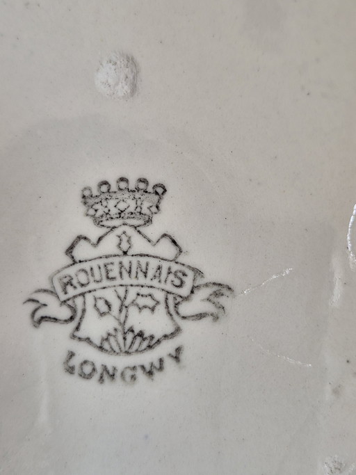 Hermosa terrina francesa antigua – Longwy "Rouennais" – ca. 1900