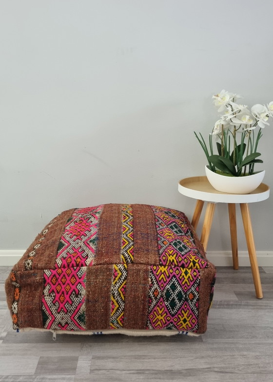 Image 1 of Kilim vintage pouf, moroccan pouf