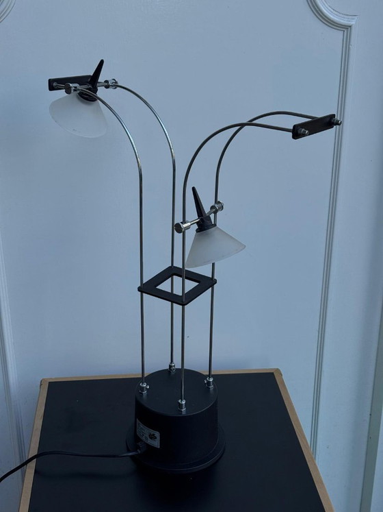 Lampe de table postmoderne de Fuder, Allemagne, années 1980 – Glass, Metal (photo 8 of 10)