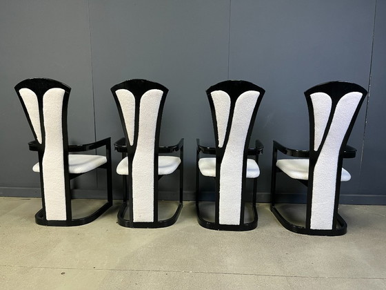 Image 1 of Sedie da pranzo in legno laccato italiano, anni '80