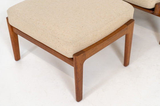 Image 1 of Early GE-290A lounge chair + ottoman in oak by Hans J. Wegner for Getama (Denmark, 1953).