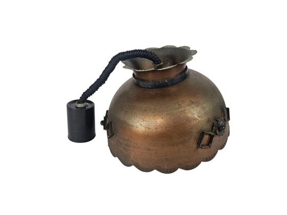 Image 1 of Lampada a sospensione brutalista in ferro battuto