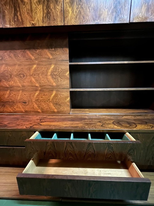 Mid-century palissander houten wandmeubel