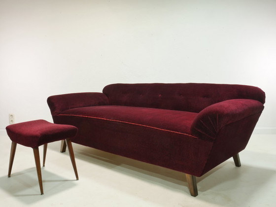 Image 1 of Canapé vintage avec pouf, canapé, années 60, Germany