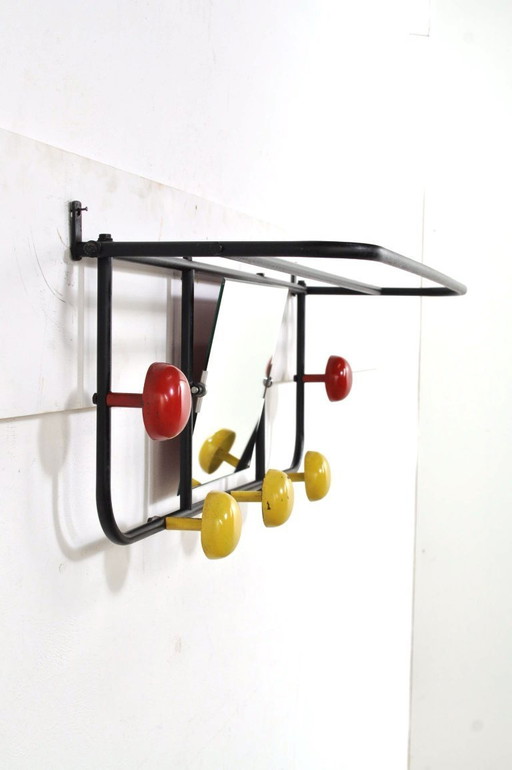 Vintage Coat rack with mirror, 1950s