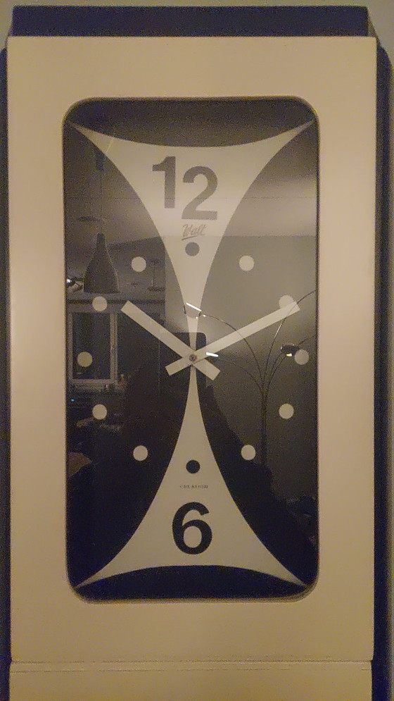 Pendule sur pied Wall, noir et blanc, Bois, Métal, Modern (photo 2 sur 5)