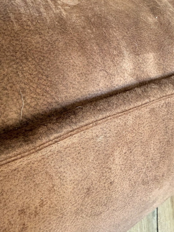 Royale modulares Ecksofa + Hocker – 4 Stoffe – Taupe/Braun – Textile (photo 4 of 6)