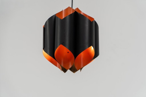 Sculptural pendant light by Bent Karlby for Lyfa (Denmark, 1960s).