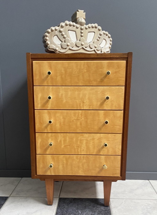 Commode en bois bicolore années 1960