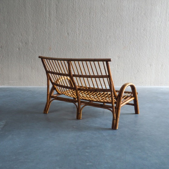 Mid-Century Rattan & Bamboo Two-Seater Lounge Sofa – 2 seaters (photo 10 of 18)