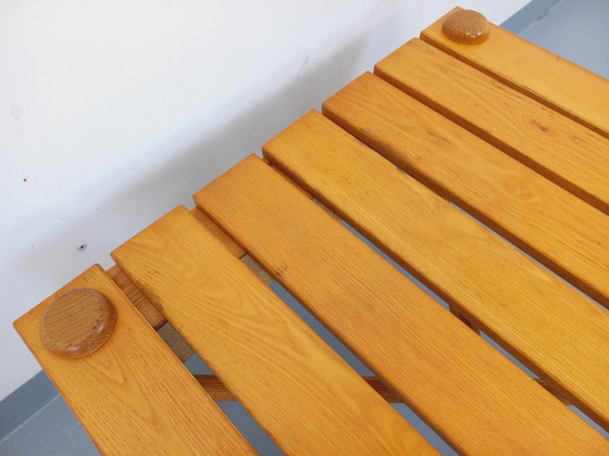 Image 1 of Vintage square coffee table in solid pine from the 70s and 80s