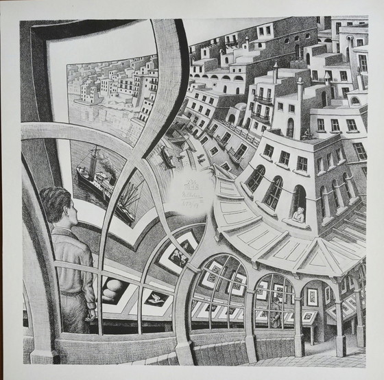 Zeefdruk van M.C. Escher. Handgesigneerd. – Litho's & Zeefdrukken, Aluminium, Paper (photo 4 of 13)