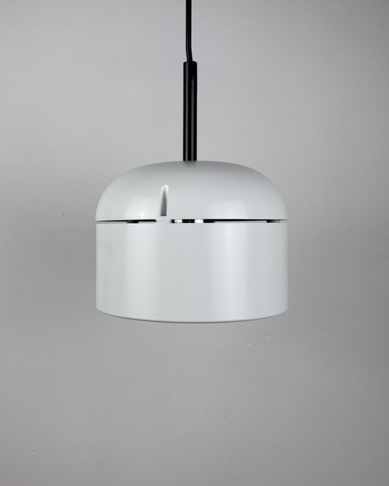 Image 1 of Staff Leuchten Arnold Berges Duo Matte white Vintage Pendant Lamp, Space Age, 70s, Mid Century, Industrial design, Germany 1970s