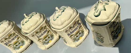 Image 1 of Heer - Tea container/box (4) - ceramic - hand-painted Germany - - 1960-1970