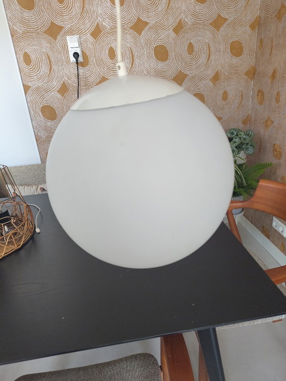 Image 1 of Vintage bol hanglamp glas 