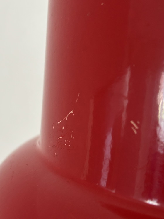 Image 1 of Small Red Metal Poker Pendant Lamp by Jo Hammerborg for Fog and Mørup, Denmark, 1970s