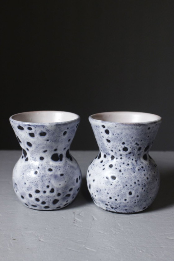 Marius Bessone in Vallauris - Pair of vases with geometric decoration, France, 1950s – Ceramic (photo 6 of 10)