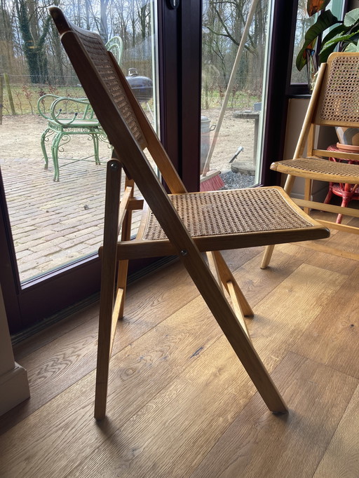 2x Vintage Webbing Folding Chairs