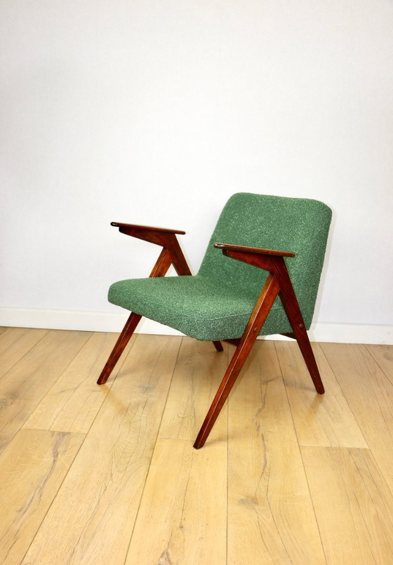 Image 1 of Poltrona Bunny, anni '70, bouclé verde, di J. Chierowski - 2 pezzi disponibili