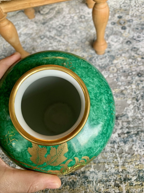Rare Alka Kunst Bavaria lidded vase “Patricia” – Mid-Century collector's item with real gold (circa 1950s/60s) (photo 3 of 5)