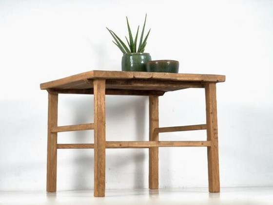 Reclaimed elm wood square table, Dining tables, Brown, Rustic (photo 11 of 13)