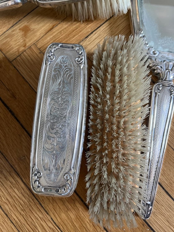 Set da Toeletta Vintage in Argento – Oggetti decorativi, Glass, Plastic (photo 4 of 5)