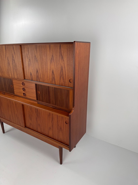 Image 1 of Johannes Andersen Highboard for J. Skaaning & Søn – Danish Design with Hidden Bar, 1960s