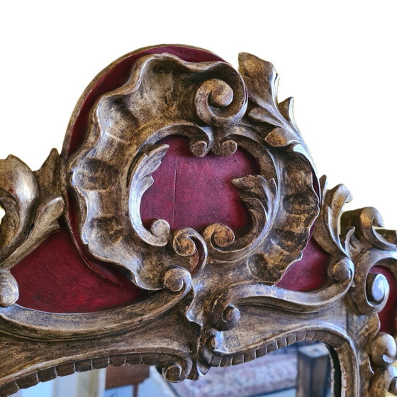 Image 1 of Französischer Spiegel aus vergoldetem Holz im Louis Xv-Stil, 2E Hälfte 1