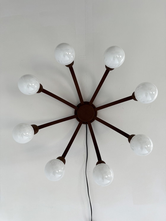 Image 1 of Lampada da parete/soffitto in teak vintage, Domus anni '70